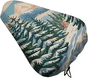 Bicycle Seat Cover Pine Needle Tree Winter Landscape Print Printed Bike Covers Bike Cushion Seat Protector with Drawstring for Most Bikes