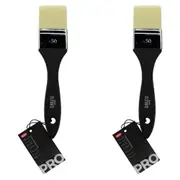 2x Jasart Elevate Professional Art/Craft Painting Brush 2"/50mm Wide Flat Black
