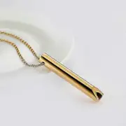 528Hz Meditation Whistle Pendant Stainless Steel Necklace for Anxiety Relief - Golden Q0001c gold/black/rose