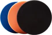 SDO Foam Polisher Buffer Pads (Black, Orange, & Blue, 3.5”)- Premium Compounding