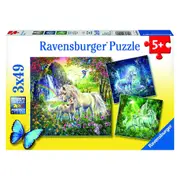 3x49pc Ravensburger Beautiful Unicorns Kids/Childrens Jigsaw Puzzle Set 5y+