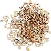 NUOBESTY 200pcs Musical Note Wood Chips Musical Note Charms Pendant Music Notes Ornament Musical Notes Musical Notes Confetti Music Notes Cutouts Decor Note Wood Chip for DIY