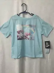 Girls' Floral Pajama Top - Art Cass™- Light Blue - Size M