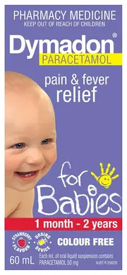 Dymadon Paracetamol For Babies Strawberry Flavour 60ml