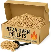 AQUA THOUGHTS Hardwood Pellets, 3kg, Natural Wood, Compatible with Ooni Fyra Pellet Pizza Oven, Quick Light, High Heat Output, Minimal Ash, EnPlus A1 Certified, FSC Approved, 6mm, Pellet, Cooking Fuel