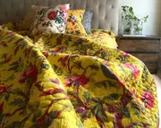 Linen Connections Floral Reversible Cotton Quilt Blanket Throw Bed Spread Rajai Doona Quilt Cover King Quilt Queen Quilt Doona Blanket