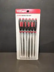 Needle File Set 6-Piece Round Half Square Equalling Flat Triangular Hyper Tough