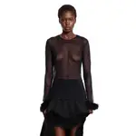 [MUGLER] Marabou Top in Mesh Black