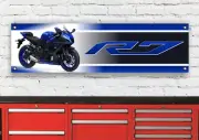 BR434B YAMAHA R7 BLUE INSPIRED WORKSHOP BANNER SIGN