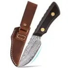 Outdoor Portable Camping Knife Damascus Steel Knife Fixed Blank DIY Blade Surviv