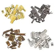 32 Sets Clothes Zip Fixer Tags Retainer Insertion Pin Metal Zipper Head Fixer
