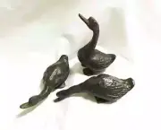 Mini Geese Cast Iron Figurines, Set of Three