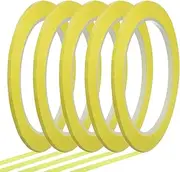 uxcell Whiteboard Tape 3mm x 66m Pinstripe Graphic Chart Line Grid Marking Tapes for Classroom Office Dry Erase Board Art, Light Yellow, Pack of 5
