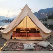 Canvas Bell Tent, 4 Seasons 7 m/22.97 ft Yurt Tent, Canvas Tent for Camping with Stove Jack, Breathable Tent Holds up to 12 People, Family Camping Outdoor Hunting