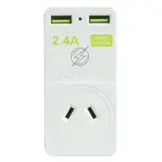 Korjo 2 Port USB Charger and Power Travel Adaptor - Europe, Italy, Switzerland and Australia