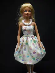 Easter Chicks and Eggs Dress and Necklace Fits Barbie Doll Handmade *