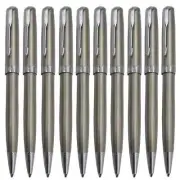 10Pcs Parker Sonnet Series Ballpoint Pen Steel/White Clip Fine Nib Blue Ink