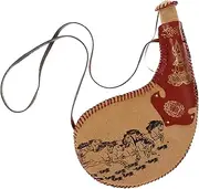 LAPYAPPE Leather Water Bag Portable Leak Wine Flask for Bota Bag for Hiking Camping Picnic Present for Wine Lovers