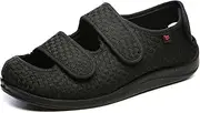 [WCXTY] Spring Unisex Elderly Edema Shoes,Outdoor Indoor Diabetic Shoes for Women Wide Width,Summer Breathable Mens Diabetic Slippers,for Fasciitis/Bunions/Arthritis/Swollen Feet (Color : Black, Size : 8 A