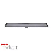 Radiant Tile Insert Linear Shower Grate-100mmx900mm-74mm Outlet-Gun Metal Grey