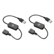 2pcs 5V 3A USB Inline Tact Dimmer Switch LED Strip Lights Controller Black