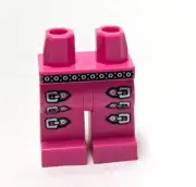 Lego - Minifigure Legs - Pink, Silver Belt, Buckles
