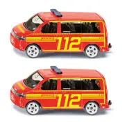 2PK Siku Orange VW T5 Fire Command Car Diecast Vehicle Kids/Children Toy 3y+