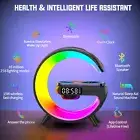 Wireless Charger Smart G Lamp - Bluetooth Speaker RGB Alarm Clock Night Light-AU