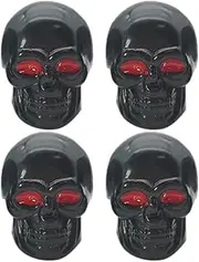 Skull Valve Stem Caps - 4 Pieces Car Tire Air Valve Caps Skull Shape | Dustproof Cool Tire Air Caps Cover for, SUV, Biike, Trucks & Motorcycles | ABS Valve Caps | Tyres & Rims Accessories