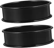 Vaguelly 2pcs Non Stick Muffin Rings Stainless Steel Baking Supply for Pastries Pancakes Muffins Easy to Clean Multi Purpose Cooking Rings