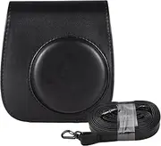 Namolit Instant Camera Storage Case Camera Bag PU Leather Magnetic Buckle with Shoulder Strap Compatible with Fujifilm Instax Mini 12/11/9/8 Black
