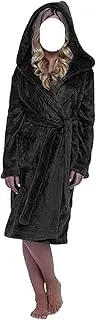 [IRYZE] Cozy Bathrobe Women Winter Shawl Bathrobe Fuzzy Robe Length Plus Size Soft Sleepwear Warm Pajamas Spa Robe Sleepwear (Color : C, Size : 3X-Large), C, 3X-Large