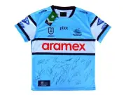 Signed 2025 Cronulla Sharks NRL Rugby League Home Football Jersey - Proof COA