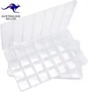 2PCS 28 Grids Clear Stackable Plastic Organizer Storage Box Container with Adjus