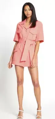 ALICE MCCALL HYDE PARK JACKET DRESS WITH WAIST TIE GUAVA Size 12 BNWT RRP $360
