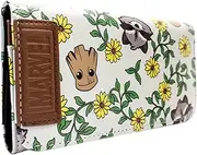 [Guardians of the Galaxy Vol. 2] Baby Groot and Rocket Floral Green Tri-Fold Purse