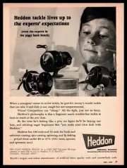 1967 Heddon Fishing Rods & Reels Dowagiac Michigan Freckled Boy Vintage Print Ad