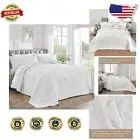 Oversized 3-Piece White Quilt Set - Modern Geometric King Bedding 120x120