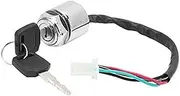 Jodriva Universal Ignition Switch, Motorcycle Electric Bike Ignition Switch Set with 2 Keys Replacement, for ATV, for MINI, Moto Dirt Bike Car Ignition Switch Lock