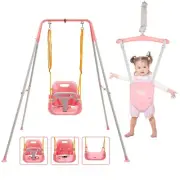 FUNLIO 2 in 1 Swing Set for Toddler & Baby Jumper, Heavy Duty Kids Swing & Bo...