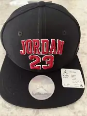 Nike Jordan Pro Cap Jumpman Snapback Hat Black Jumpman Youth Boy’s (8- 20)