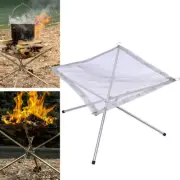 Folding Fire Pit Portable Mesh Steel Outdoor Camping 42CM Fireplace BBQ Bonfire