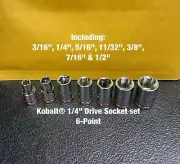 Kobalt Tools Socket Set (6-Point) 1/4” Drive SAE (Brand New)