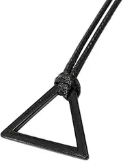 [Shqncoh] Anime Chainsaw Denji Necklace Cord Pull Ring Metal Black Triangle Shape Pendant Charm Cosplay Props Halloween Accessory, Medium, Zinc
