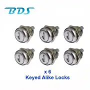 6 x Keyed Alike Replacement Lock Cylinder For Flush Lockable Folding T Handle
