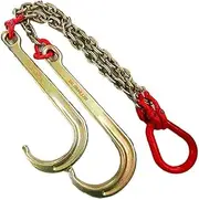 Obstacle car Hanging Chain Double Hook - Transport Tow Chain, Galvanized Claw Hook, Transport Tow Chain J Hook Long Shank, Truck Hook Up Lanyard for Car Wrecker Recovery Breakdown car(4t)