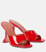 [Amina Muaddi] Amina Muaddi Lupita 70 patent leather mules AU 5 red