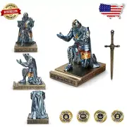 Personalized Knight Statue Desk Ornament & Pen Holder - Stylish Office Accessory