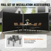 Retractable Privacy Screen: 1.8x6m Aluminum, UV-Resistant, Waterproof, Black