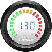 STGTZPLPDU 52mm 2 in 1 Smoke Lens Boost Gauge Bar Psi/Vacuum/Water Temp/Oil Temp/Oil Pressure/Voltmeter/Tachometer RPM Car Gauge + Sensor Boost Meter(Ext Temp Gauge)